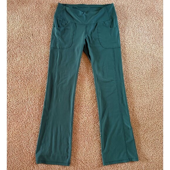 Like New Jofit Touring Low-Rise Flare Pants 32" L Green Stretch Pockets M - Picture 3 of 9